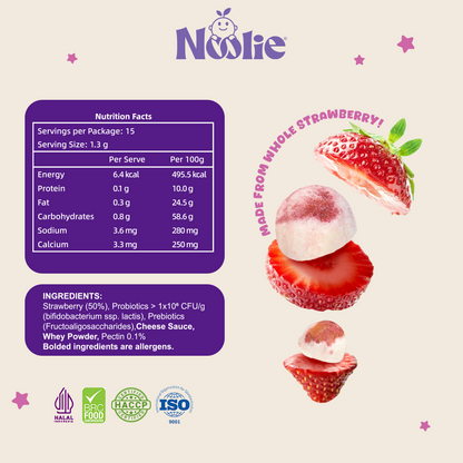 Noolie® Probiotic Bites, Relieve Constipation for Kids with Real Strawberry